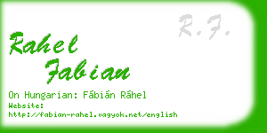 rahel fabian business card